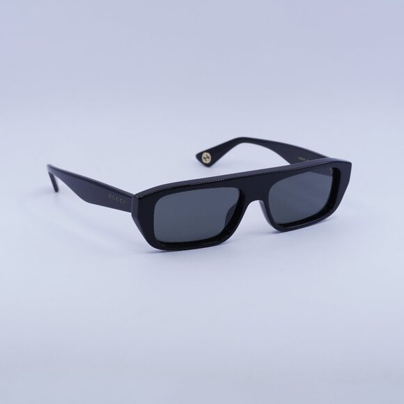 Gucci GG1617 001 Sunglasses Black Rectangle Frame, Grey Lenses - Picture 1 of 11